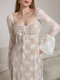 Long Lace Bell Sleeve Dress - View 6 | WEUXS