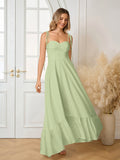 Tie Shoulder Ruched Bust Maxi Solid Dress - View 27 | WEUXS