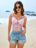 Lace Tie Shoulder Crop Cami - View 6 | WEUXS