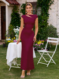 Mermaid maxi dress with floral embellishment and ruched waist - View 18 | WEUXS