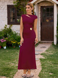 Mermaid maxi dress with floral embellishment and ruched waist - View 15 | WEUXS