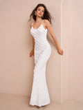 Long Mermaid V-Neck Cami Dress - View 6 | WEUXS