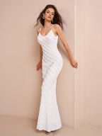 Long Mermaid V-Neck Cami Dress - View 6 | WEUXS