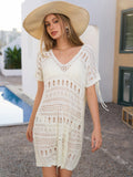 split see through v-neck beach dress#color_white