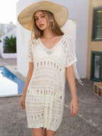 split see through v-neck beach dress#color_white