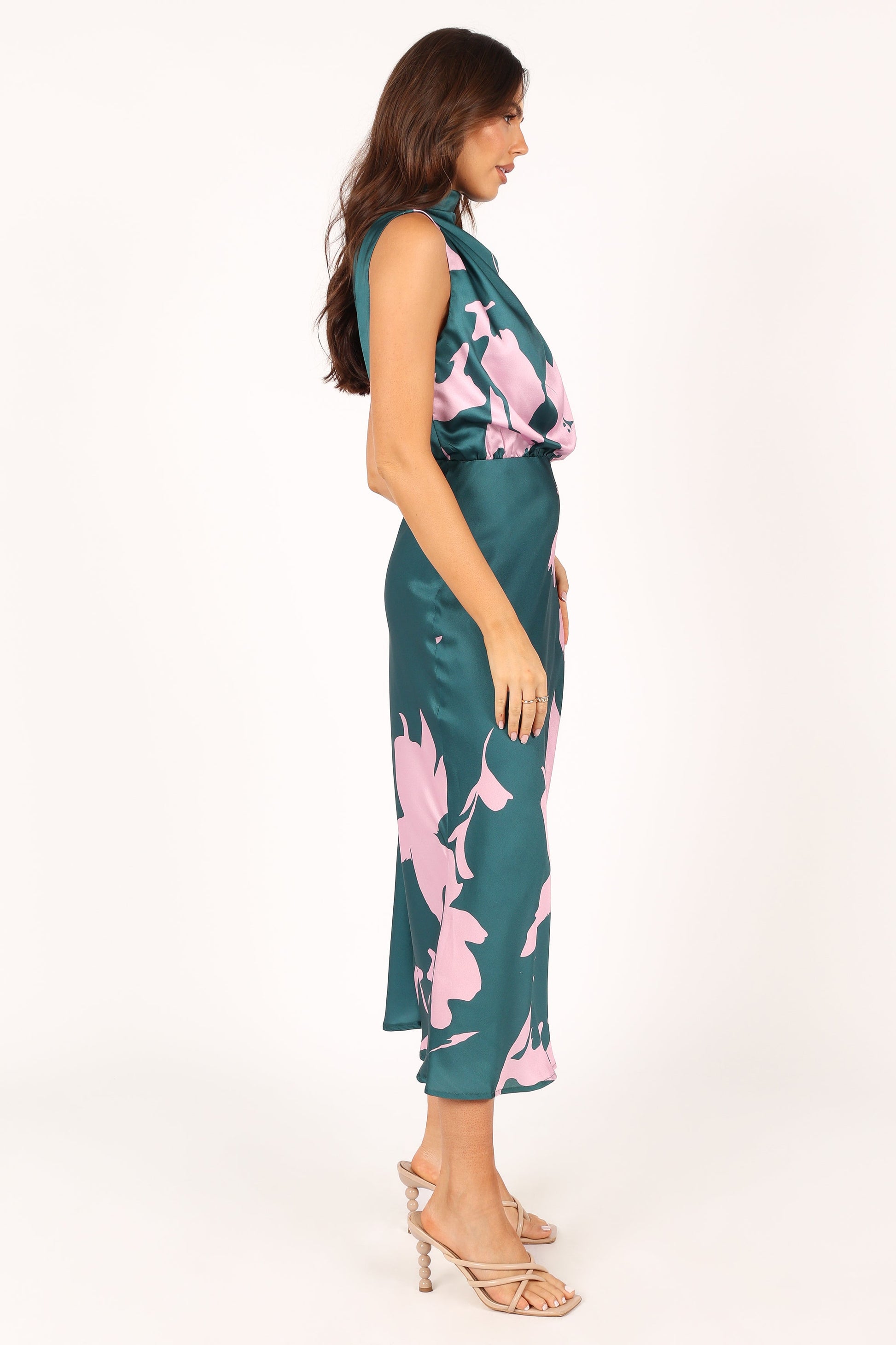 Floral Halter Neck Midi Dress - View 6 | WEUXS