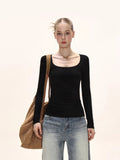 Ribbed Knit Long Sleeve Top - View 7 | WEUXS