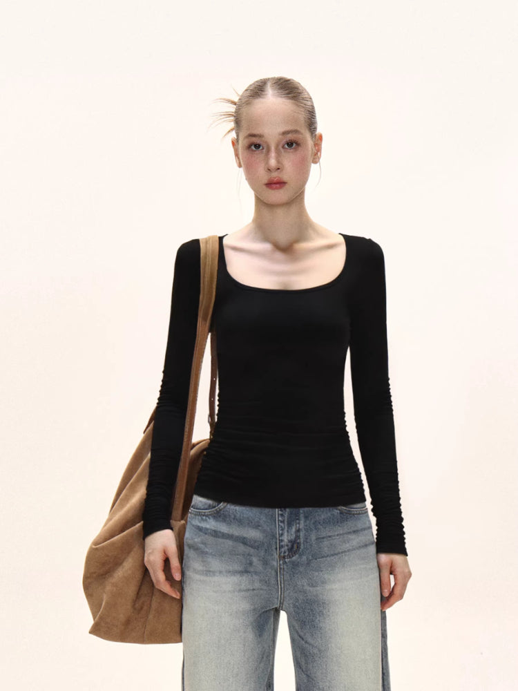 Ribbed Knit Long Sleeve Top - View 7 | WEUXS