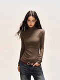 Fitted Mock Neck Thermal Top - View 9 | WEUXS