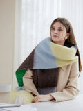 Dopamine Rainbow Block Stripe Oversized Scarf - WEUXS
