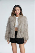 Ethereal Shag Faux Feather Jacket - WEUXS