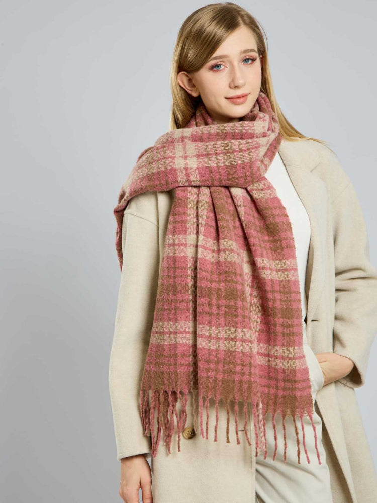 Plaid Tassel Scarf - View 6 | WEUXS