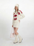 Cold Shoulder Knit Sweater with Scarf - View 6 | WEUXS