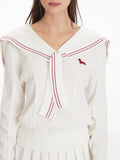 Preppy Sailor Collar Knit Two-Piece Set - View 6 | WEUXS