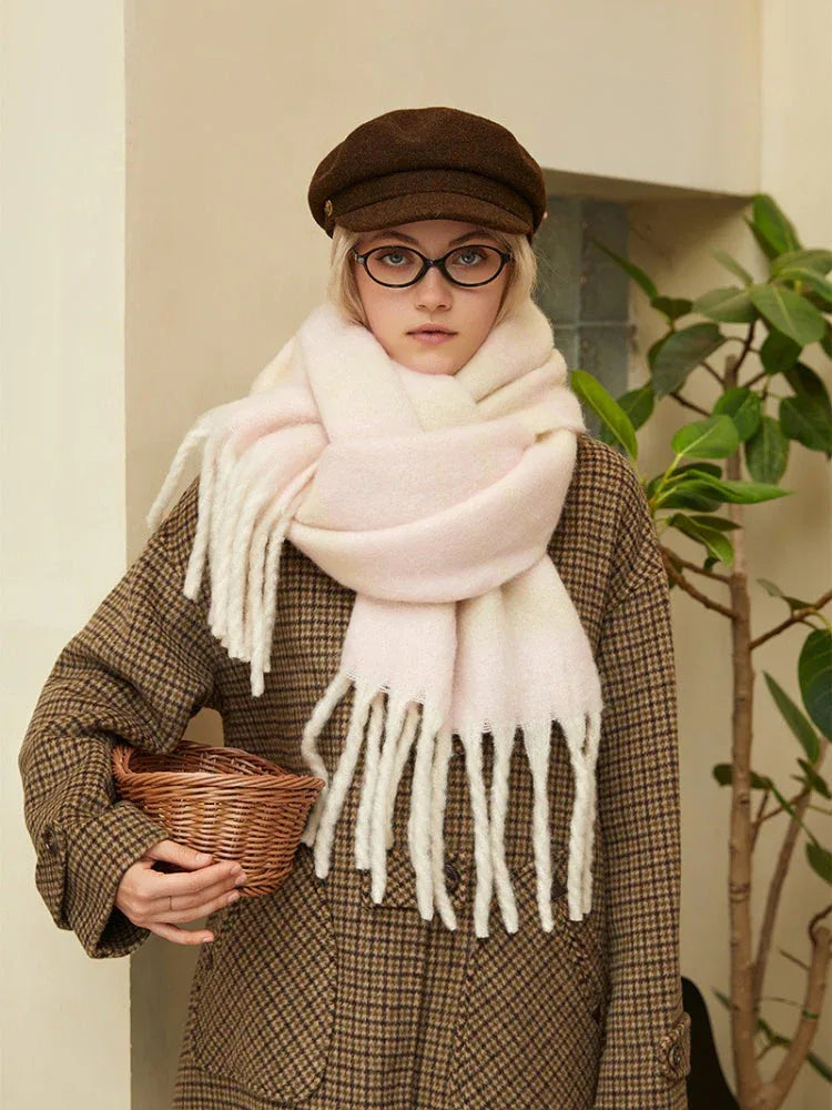 Oversized Block Stripe Knit Scarf - View 13 | WEUXS