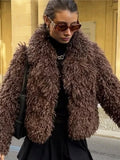 Shaggy Faux Fur Cropped Jacket - View 8 | WEUXS