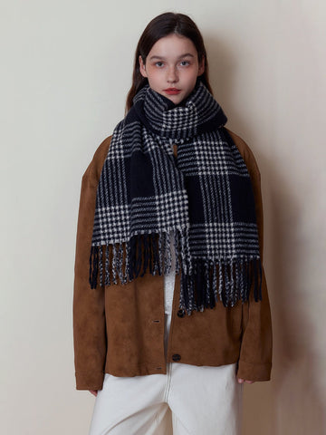 Oversized Faux Cashmere Plaid Scarf