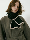 Contrast trim knit scarf - View 7 | WEUXS