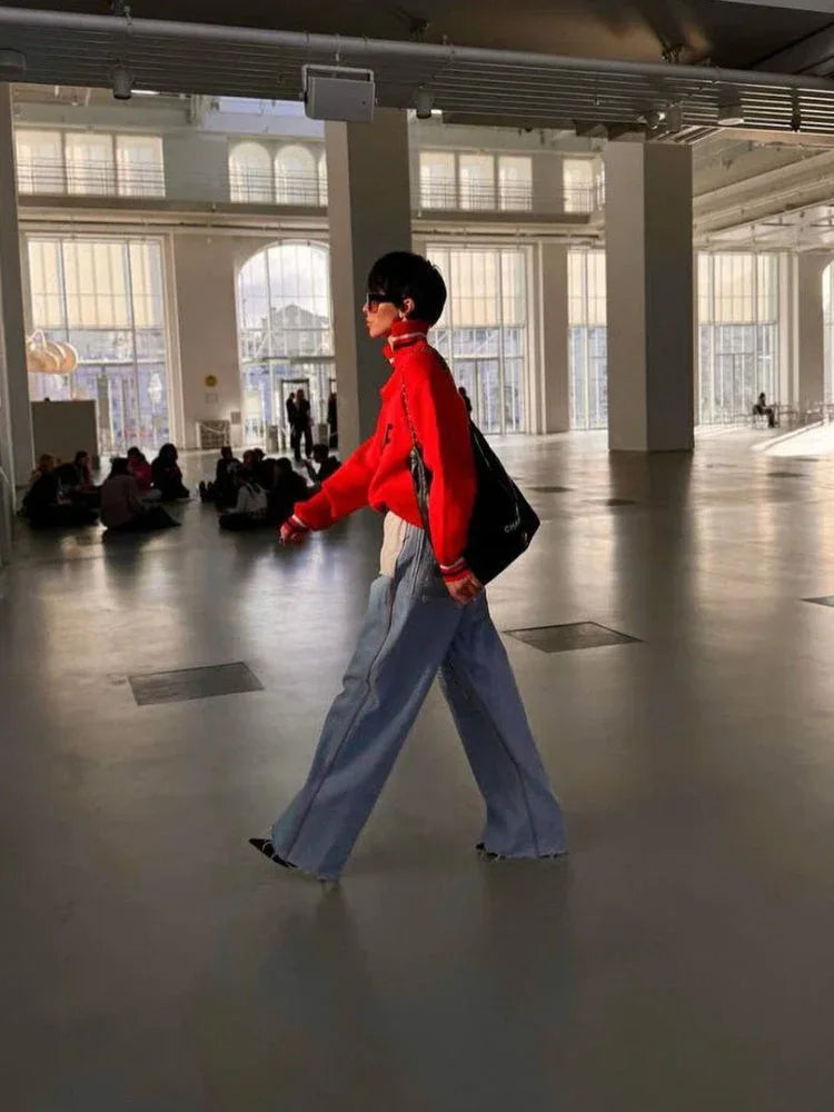 Retro Red CCCP Varsity Sweater - View 8 | WEUXS