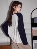 Raglan Sleeve Casual T-Shirt with contrast sleeves and embroidered detail - View 6 | WEUXS