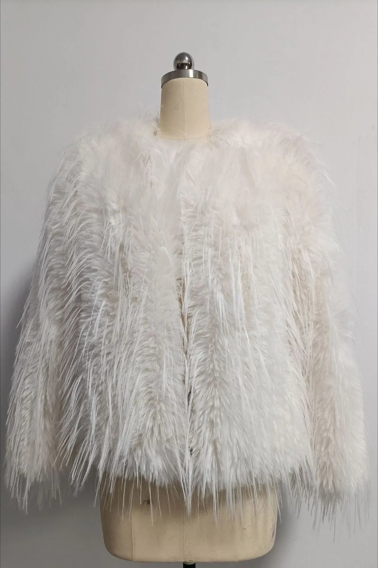 Faux Feather Cropped Jacket Secondary image