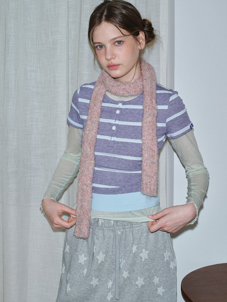 Y2K Coquette Confetti Knit Skinny Scarf Main image