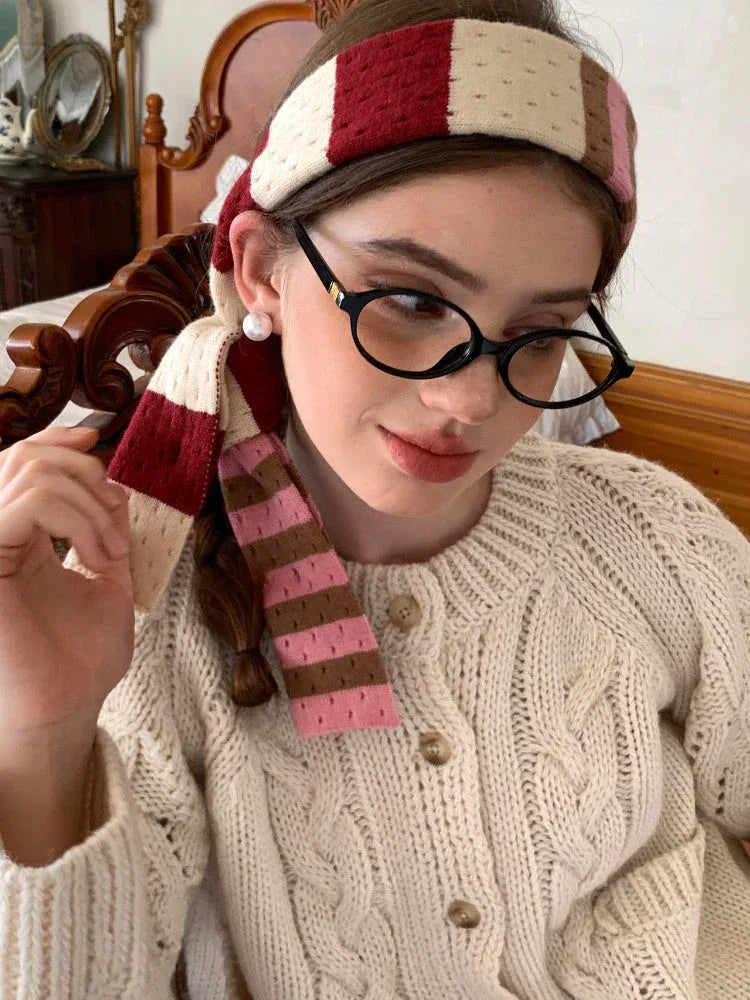 Retro striped skinny scarf - View 6 | WEUXS