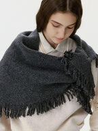 Soft Wool Blend Triangle Scarf - WEUXS