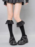 Lace knee high socks with heart charm - View 7 | WEUXS