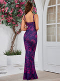Floral Print Maxi Dress with Tie Shoulder Straps - View 26 | WEUXS