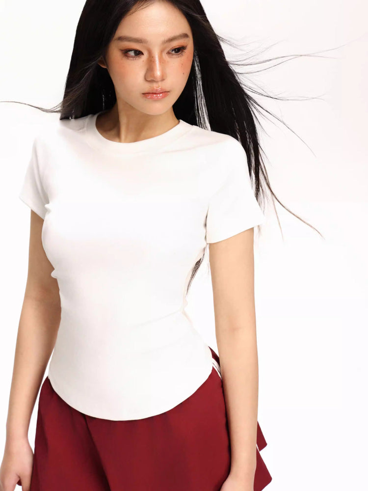 Women's ruched waist slim fit knit top - View 9 | WEUXS
