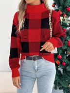 Evergreen Heritage Buffalo Plaid Turtleneck Sweater - WEUXS