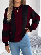 Vertical stripe knit sweater - View 8 | WEUXS