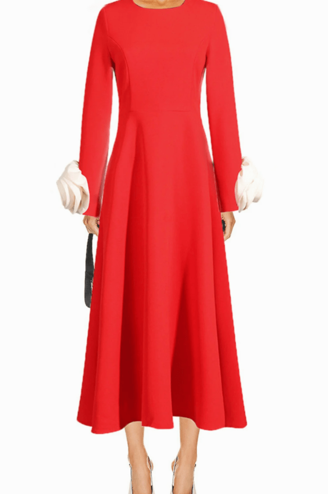 Alyvia Flower Embellished Midi Dress - WEUXS