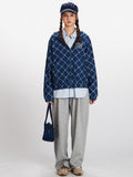 American Retro Plaid Zip - Up Hoodie - WEUXS