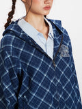 American Retro Plaid Zip - Up Hoodie - WEUXS