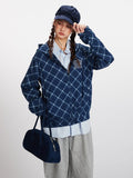 American Retro Plaid Zip - Up Hoodie - WEUXS