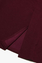 Burgundy Crepe Halter Midi Dress - View 10 | WEUXS