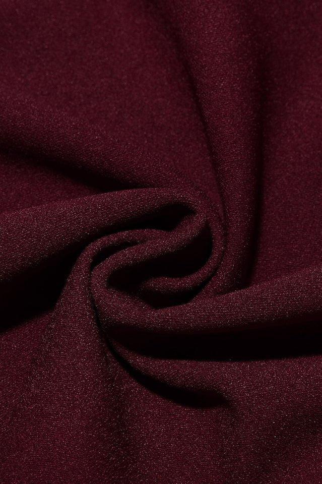 Burgundy Crepe Halter Midi Dress - View 11 | WEUXS