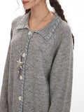 Contrast Stitch Knit Cardigan - View 6 | WEUXS