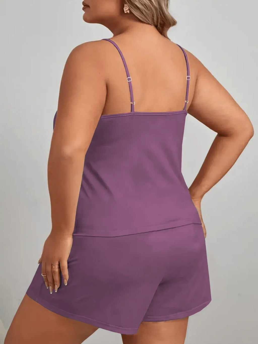 Plus Size Graphic Cami & Shorts Loungewear Set - View 6 | WEUXS