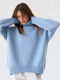 Oversized High Neck Knit Sweater - View 13 | WEUXS