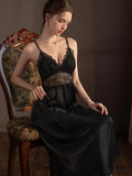 Satin lace robe and slip dress set - View 17 | WEUXS
