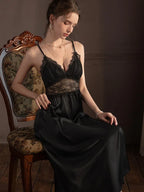 Satin lace robe and slip dress set - View 17 | WEUXS