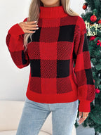 Evergreen Heritage Buffalo Plaid Turtleneck Sweater - WEUXS