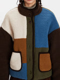 Retro Patchwork Sherpa Fleece Jacket - View 6 | WEUXS