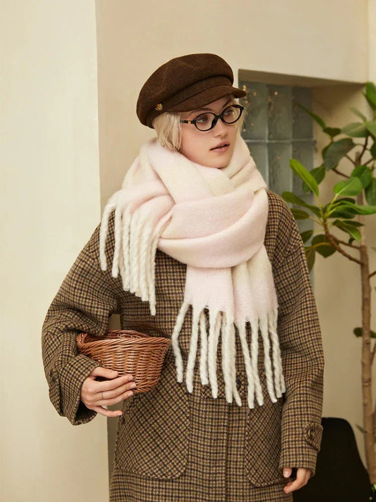 Oversized Block Stripe Knit Scarf - View 14 | WEUXS