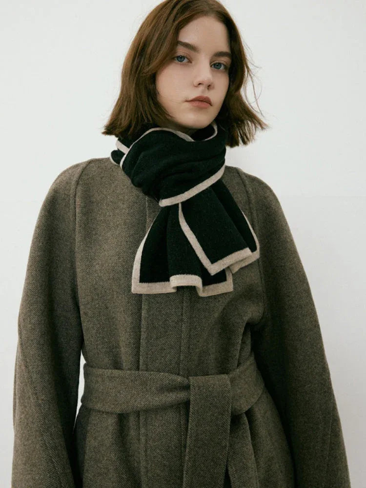 Contrast trim knit scarf - View 6 | WEUXS