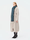 Striped wool blend scarf with fringe - View 7 | WEUXS