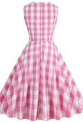 Barbie Movie Margot Pink Plaid Check Dress - WEUXS